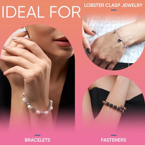 CraftyCrocodile Set of 3 Bracelet Helper Tool - Fastener Tool for Bracelet, Necklace, Jewelry, Watch - Сlip, Clasp Helper - Easy to Put on Yourself, Portable, Made of Metal, Silver, Rose, Teal - color: Silver, Rose, Teal