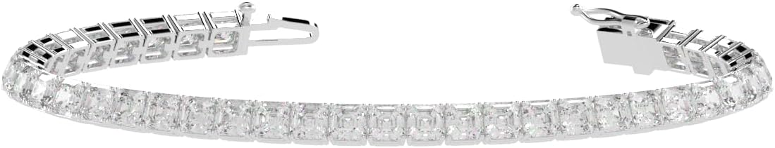 Houston Diamond District 2 to 28 Carat Lab Grown Diamond Classic Tennis Bracelet, 4-Prong Setting for Women (E-F Color, VS2-SI1 Clarity)
