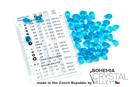 Czech 50-Piece Glass Beads, 6x9mm, Teardrop Aqua Blue Transparent - color: Aqua Blue