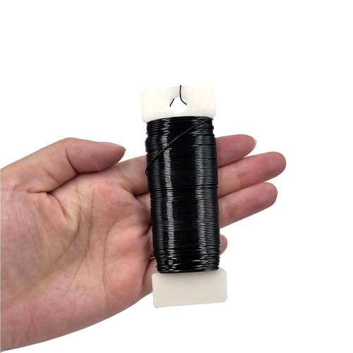 26 Gauge Black Metal Floral Wire, 38 Yards/35 Meters,for Christmas Wreaths,Tree Decoration,Flower Arrangement,Craft Wire,Flower Wire,Garden Wires,Flowers Bouquet Accessories,Jewelry Wires DIY - size: 26Gauge-Black-1P/38Yards