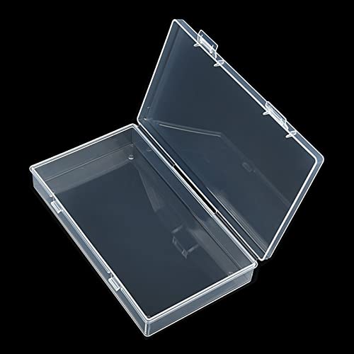 8 Pack Rectangular Clear Plastic Storage Containers Box with Hinged Lid for Beads and Other Small Craft Items (6.5 x 3.74 x 1.18 inch) - size: 6.5 x 3.74 x 1.18 inch