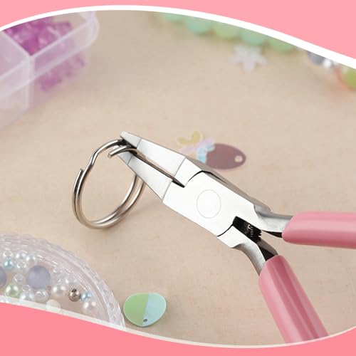 Mini Split Ring Pliers for Jewelry Making 5 Inches Ring Opening Pliers Small Split Ring Opener Tool Precision Jewelry Making Tools for Split Ring Key Chain Crafting Jump Ring Opener - style: Split Ring Pliers