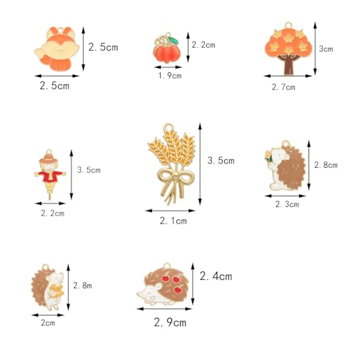 Bulk Gold Enamel Charms for Jewelry Making, Colorful Metal Charms Pendant for Bracelet Necklace and Crafting - color: Thanksgiving Yellow
