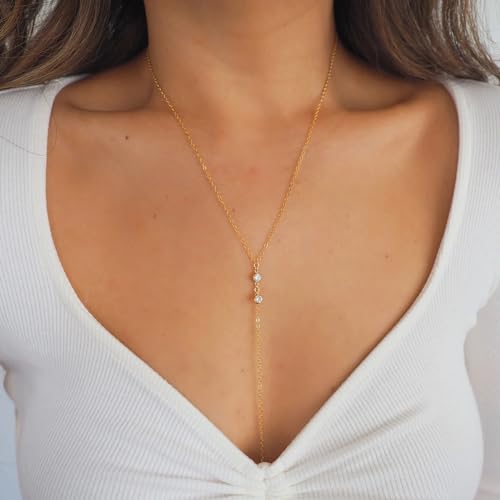 14K Gold Plated Body Chains for Women, Sexy Layered Belly Waist Chain Crossover Bikini Bra Chain, Summer Beach Rhinestone Body Jewelry - style: Gold 6 Diamonds-F