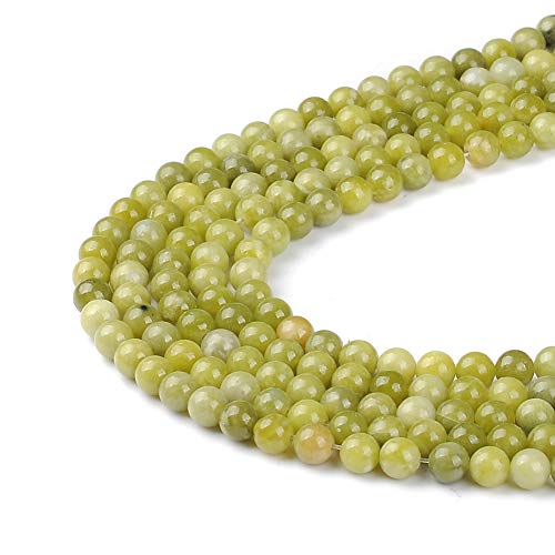 12mm Natural Chinese Jade Gemstone Round Loose Beads Crystal Stone Bracelet Necklace Accessories Crafts for Jewelry Making DIY,1 Strand 15" - color: Chinese Jade, size: 12MM