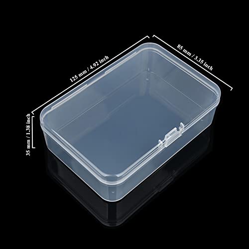 8 Pack Rectangular Clear Plastic Storage Containers Box with Hinged Lid for Beads and Other Small Craft Items (4.92 x 3.35 x 1.38 inch) - size: 4.92 x 3.35 x 1.38 inch
