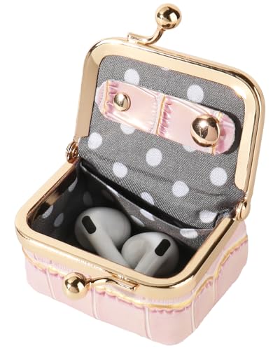COOLYOUTH Leather Mini Jewelry Box Travel Jewelry Case Portable Small Coin Purse with Kiss Lock Travel Ring Box (Small-Purple) - color: Small-Purple