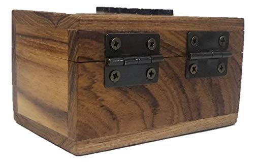 RK Collections Cross Rosary Box Made of Teak Wood | First Communion Jewelry Box | Trinket Box for Rosary Beads, Keepsakes, Small Jewelry and Mememtos - size: 3.75" x 3" x 2"
