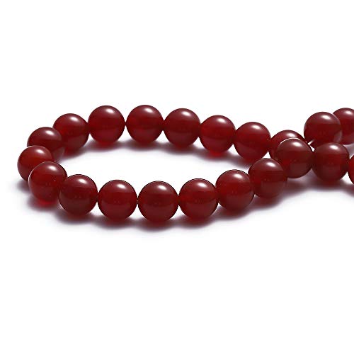 BEADIA Natural Red Agate Stone Round Loose Semi Gemstone Beads for Jewelry Making 4MM 89PCS - color: Red Agate, size: 4mm