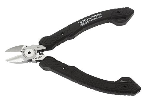 ENGINEER 4.75" Precision Mini Nippers Side Cutting Pliers, Professional Grade Flush Cutters, ESD Safe Grip Hardened Carbon Steel Jaws. Made in Japan. NS-04 - size: 120 mm