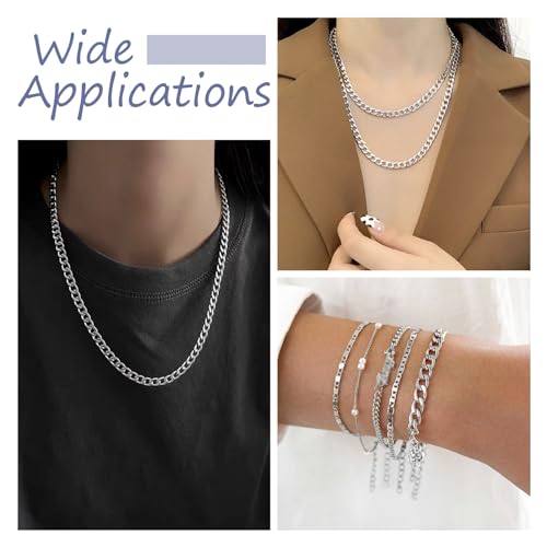 Craftdady 16.4 ft Silver Aluminium Curb Chain 7x4mm Twisted Metal Chain Oval Cross Unwelded Small Chain for Crafts DIY Necklace Bracelet Jewelry Making Supplies - color: Silver,7x4mm