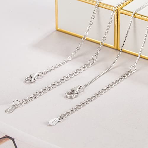 Dankadi Italian 925 Sterling Silver Necklace For Women 0.9mm Box Chain 1.3mm Rolo Chain O-Chain Lobster Claw Clasp - Pendant Chain - 16 "18" 20 "22" 24 "26" Jewelry Gift - color: Box Chain, size: 26 inches