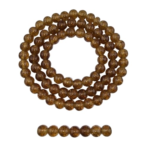 DandS ltd Crackle Lampwork Glass Beads for Jewelry Making, Brown, Vibrant DIY Bracelets, Necklaces, Earrings, Beading Supplies & Craft Kits for Handmade Jewelry, 80pcs 0.39 inch (10mm), #J226-10 - color: Brown