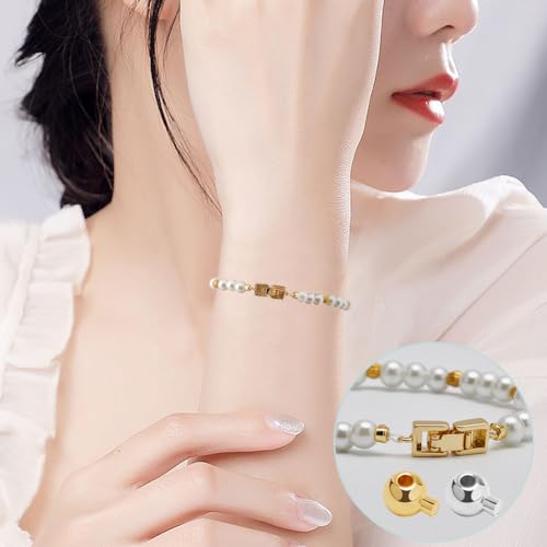 Beebeecraft 100Pcs 18K Gold Plated Brass Crimp Beads Metal Spacer Beads Irregular Shape Spacer Stoppers Beads 3.5x5mm for DIY Necklace Bracelets Making - color: Round