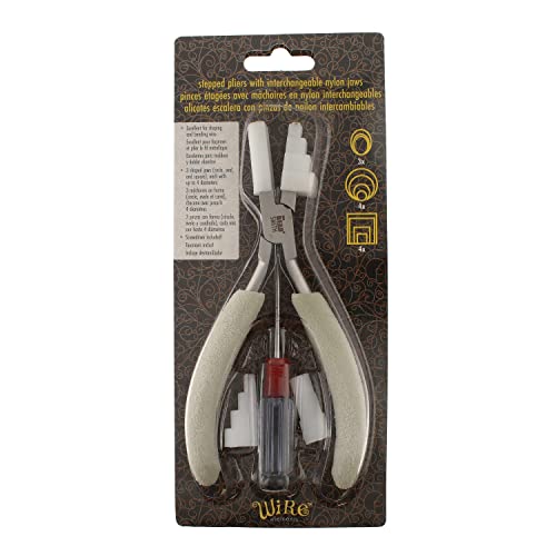 The Beadsmith Stepped Plier with Interchangeable Nylon Jaws - 3-in-1 Tool, 6.25 inches (159mm), Comfort Grip Handle with Double-Leaf Springs - style: Stepped