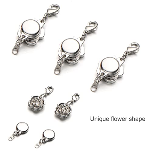 Zpsolution 12 Pieces Locking Magnetic Clasps for Necklaces and Bracelets Jewelry Making Clasp Converter - color: 4 Glod 4 Silver 4 Rose Glod