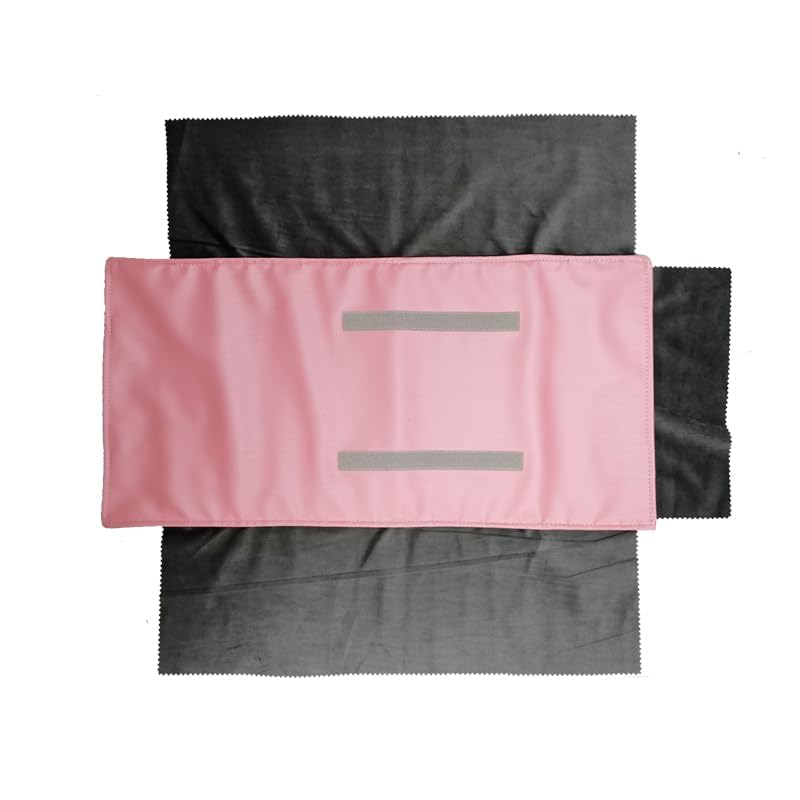 Portable Jewelry Roll Untangled Secure Necklace Travel Storage Bag Displays Holder 16 Chain (Pink PU and gray velvet) - color: Pink PU and gray velvet