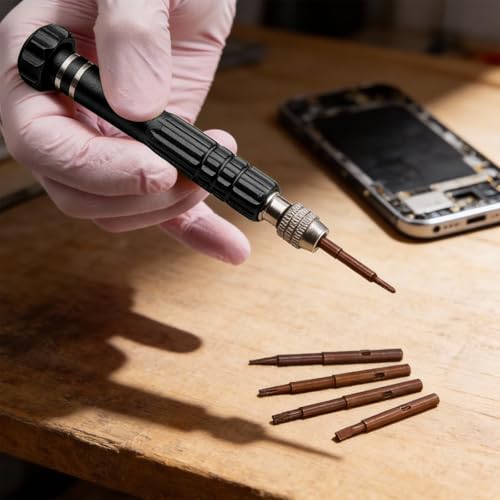 5-in-1 Multifunctional Small Screwdriver, Precision Set with 5 Micro Bits, Mini Repair Magnetic Screwdriver Kit for Eyeglass Sunglasses Electronics Cellphone Jewelry, Black - color: Black