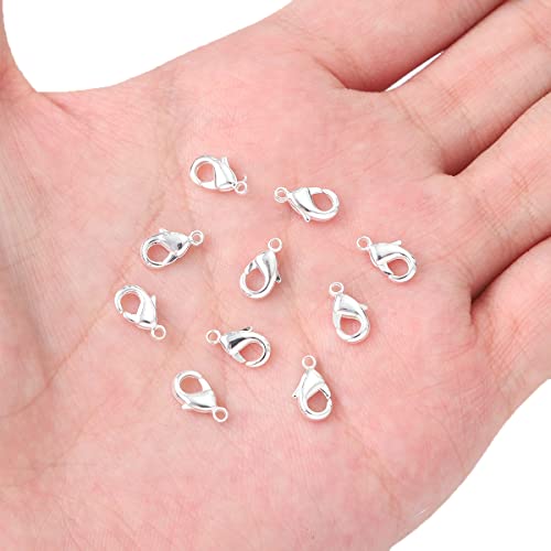 BEADIA Silver Plated Lobster Clasps Non Tarnish 10mm 20pcs for Jewelry Making Findings - color: Lobster Clasps Silver, size: 10mm