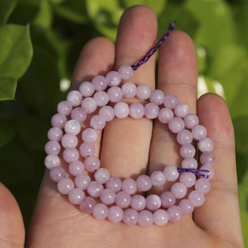 6mm Natural Stone Beads 65pcs Pink Chalcedony Polished Round Smooth Crystal Loose Gemstone Beads for Jewelry Making DIY Bracelet Necklace Earring Crafts Supplies - color: Pink Chalcedony 1 strand-65pcs