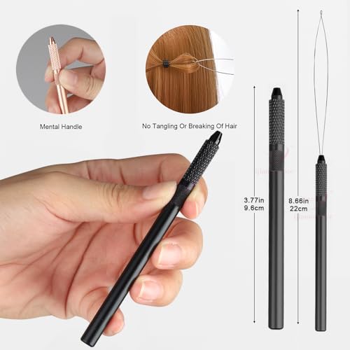 Hair Extension Pliers Kit Microlink Pliers for Extensions Hair Extension Beading Tool Hair Needle Pulling Hook Hair Styling Bead Closer and Remover Pliers - color: 1 Black