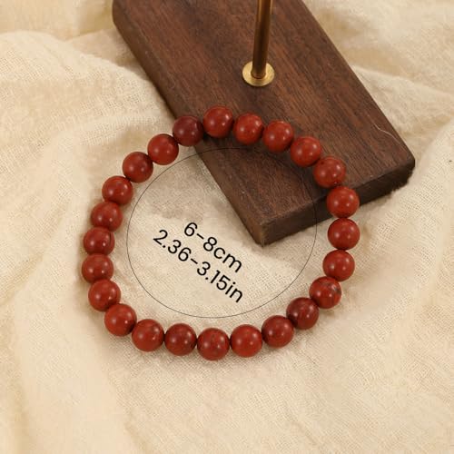 Crystal Vibe 8mm Beaded Bracelets For Women Men - Healing Crystal Bracelet - Adjustable Size - color: Jasper