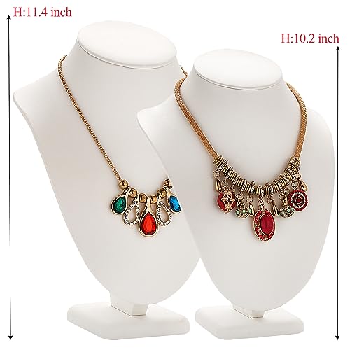 Polmart Modern Necklace Display Bust (White Leatherette, 11 ½”H) - color: White Leatherette, size: 11 ½”H