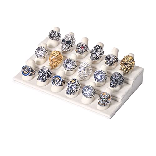 ByKen Ring Holder Organizer Display Stand (White Velvet)