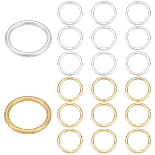 PH PandaHall 20Pcs 925 Sterling Silver Open Jump Rings, 8mm Jewelry Connector Ring 19 Gauge O Rings Junction Ring Connectors for Earring Necklace Bracelet Jewelry Keychain Making, Silver/Golden