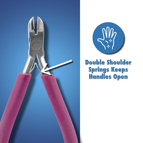 Beadalon Professional Series Tungsten Carbide Jaw Hard Wire Semi-Flush Cutter, Purple Vinyl-Free Grips, Stainless Steel, cuts up to 14 gauge Wire, 5.75 in - style: Semi-Flush Cutter, Purple