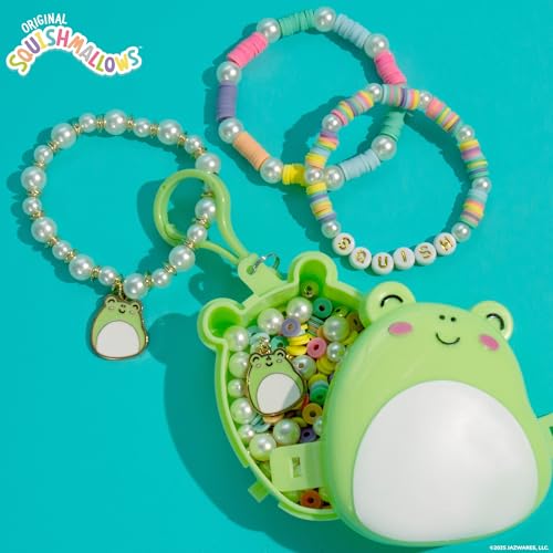 Original Squishmallows Wendy The Frog Bracelet Kit, Makes 3 Accessories, Fun Beads and Charms, Bonus Keychain, Friendship Jewelry Making Set, Gifts for Girls, Craft Kits, Arts and Crafts for Kids - style: Wendy the Frog