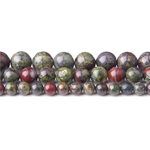 Natural Stone 6mm Dragon Blood Stone Smooth Round Loose Beads Energy Gemstone DIY for Jewelry Making Bracelet Necklace 1 Strand 15" - color: Dragon Blood, size: 6mm