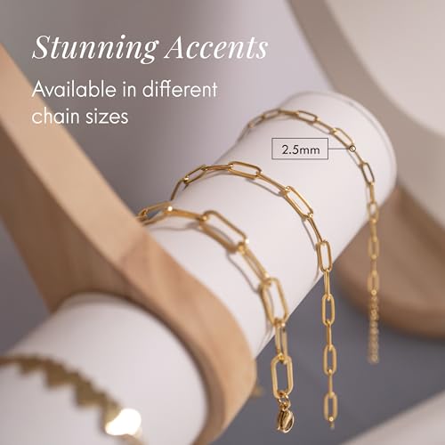 Destin Jewelry Paperclip Chain Necklace for Women, Waterproof 18K Gold Plated Stainless Steel, Hypoallergenic, Adjustable Layering Chain, Tarnish-Resistant, 2.5–6.5mm - color: 18K Yellow Gold Plated Stainless Steel, size: 7", style: 2.5 MM