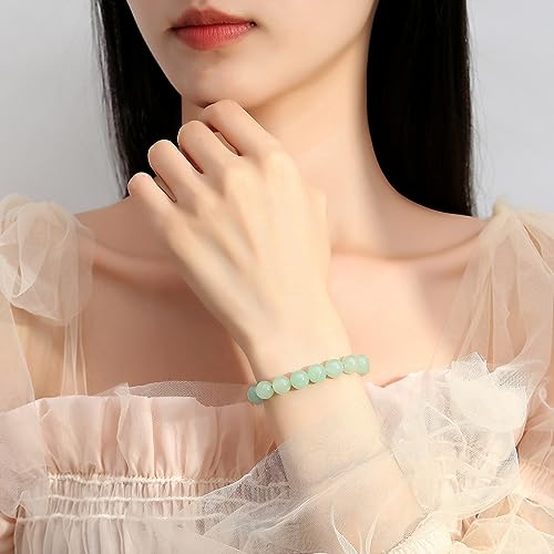 MAIBAOTA Healing Crystal Bracelet for Women Men, 8/4 mm Natural Stone Beaded Bracelets, Jewelry Birthday Gifts, Round Gemstones Stretch Bracelets - color: Green-Aventurine, size: 8 mm