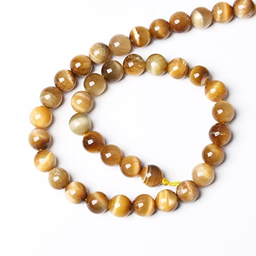 4mm 90pcs Natural Gemstone Gold Tiger Eye Beads Round Spacer Loose Beads for Jewelry Making DIY Bracelet Necklace 15" Inch (Gold Tiger Eye Stone, 4mm) - color: Gold Tiger Eye Stone, size: 4mm