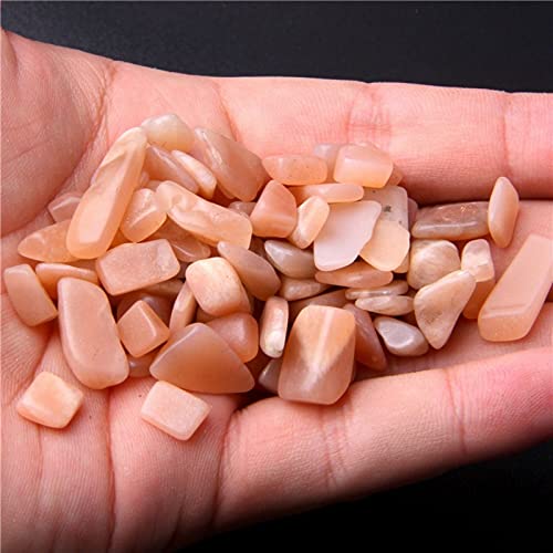 Natural 500pcs Sun Stone No Hole Undrilled Irregular Chip Gemstone Beads Rock Gravel Crystal Tumble Minerals Gravel Specimen Energy Decorative Stone Fish Tank - color: Sun Stone