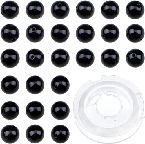 Bymitel 6mm Natural Onyx Black Agate Round Beads Gemstones Genuine with 210pcs DIY Jewelry Making Unisex (6mm 210pcs, Black Onyx) - color: Black Onyx, size: 6mm 210pcs