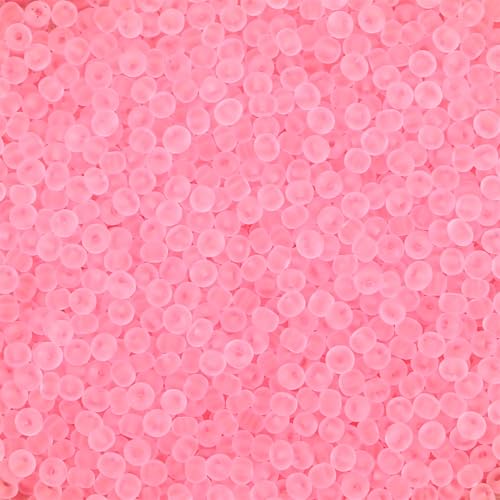 4mm Frosted Glass Seed Beads for Jewelry Making, 1000pcs Tiny Glass Bead Matte Pony Loose Spacer Beads for Beading, Friendship Bracelet, Pendants, Necklaces, DIY Crafting, Dark Pink - color: Dark Pink