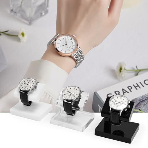 Oirlv Acrylic Jewelry Display Single Watch Stand for Men Acrylic Bracelet Watch Holder for Women (White) - color: Porcelain white YJ12602