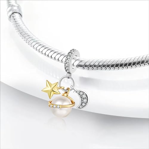 Charm for Bracelets and Necklaces, Heart Animals 925 Sterling Silver Bead Celestial Sun Moon Star Charms Jewelry Gift for Women Girls - color: Celestial Sun Star Moon Triple Dangle Charm