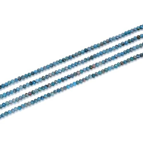 Adabele 15 Inch Natural Blue Apatite Healing Gemstone 3mm x 2mm Tiny Small Faceted Round Rondelle Loose Beads Stone Spacer (120-130pcs) for Craft Jewelry Making GK-A8 - color: Blue Apatite, size: 3mm x 2mm - 15 inch/1 strand