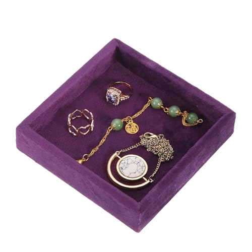 uxcell Stackable Jewelry Storage Tray, Empty Tray Drawer Organizer, Small Display Box for Earrings, Necklaces, Rings and Bracelets, Dark Purple - color: Dark Purple
