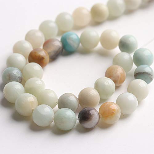 Natural Stone Beads Amazonite 10mm Polished Round Smooth Gemstone Beads for Jewelry Making 15 Inch(Amazonite,10mm) - color: Amazonite, size: 10mm