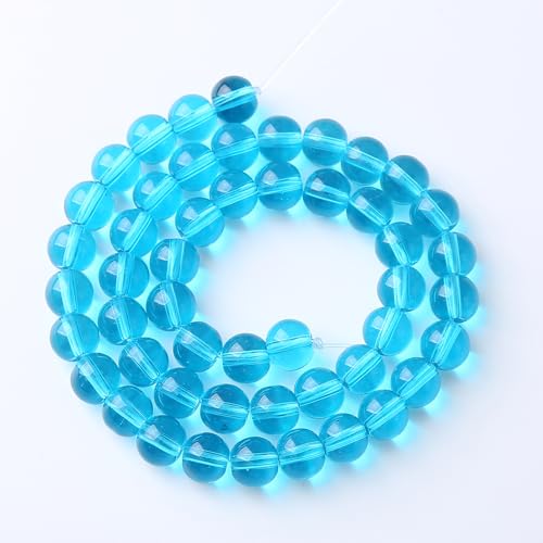 90pcs 4mm Topaz Blue Crystal Glass Beads Round Loose Spacer Beads for Jewelry Making DIY Bracelet Necklace (Blue Crystal Glass, 4mm) - color: Blue Crystal Glass, size: 4mm