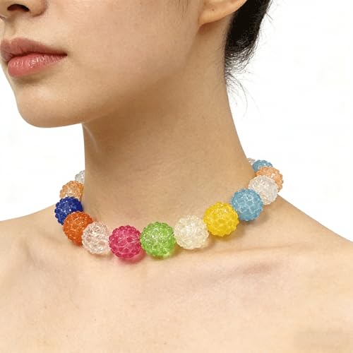 25PCS Translucent Jelly Rhinestone Resin Beads, 0.63 Inch Mixed Color Chunky Bubble Bead, Crystal Loose Spacer Beads for Jewelry Making Bracelets Necklaces Earrings Keychain & DIY Crafts Supplies - color: Jelly Color Translucent