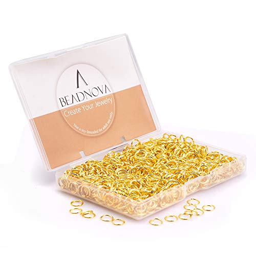 BEADNOVA 8mm Open Jump Rings Gold Jump Rings for Jewelry Making and Keychains (900Pcs) - color: 900pcs, size: 8mm