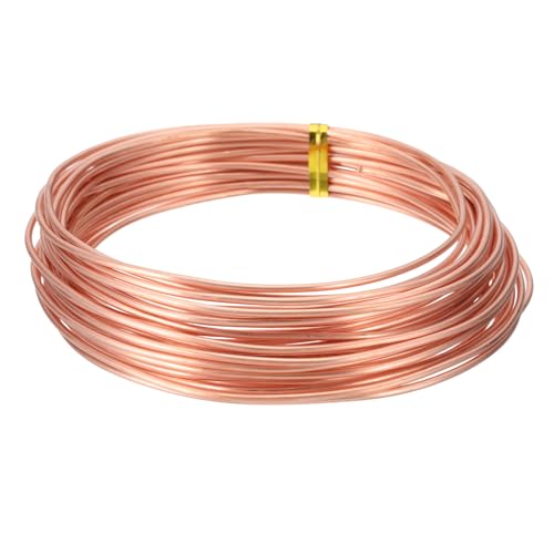 PATIKIL 99.9% Pure Copper Wire for Jewelry Making, 14 Gauge (1.6mm) Copper Craft Wire 24.6 Feet Beading Jewelry Making Supplies for Crafting Wreath Electroculture Gardening - size: 14 Gauge X 24.6 Feet
