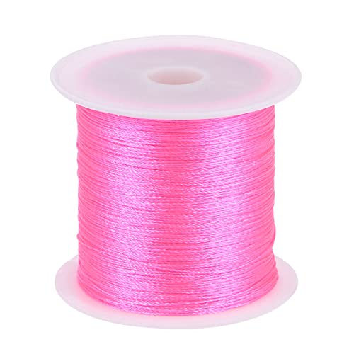 HARFINGTON 0.2mm Nylon Cord Satin Silk Trim Beading String Chinese Knotting Cord Hand Knitting String Bracelet Thread for Bracelets, Beading, DIY Making, Ornaments, Fluorescent Pink, 328ft - color: Fluorescent Pink