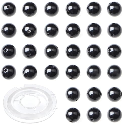 4mm 200pcs Natural Stone Round Beads Black Onyx Genuine Stone Beading Loose Gemstone DIY Charm Smooth Beads for Bracelets Necklaces Earrings Hole Size 1mm (Black Onyx 4mm) - color: Black Onyx, size: 4mm