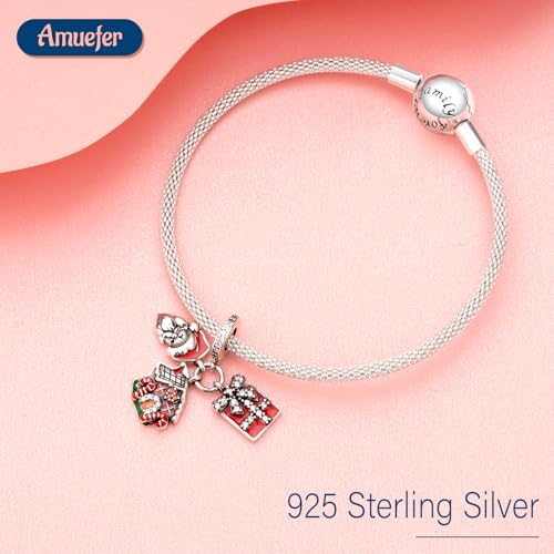 S925 Bead Dangle Charms for Bracelets Necklaces, Compatible with Pandora - style: Christmas 3-in-1 Charm